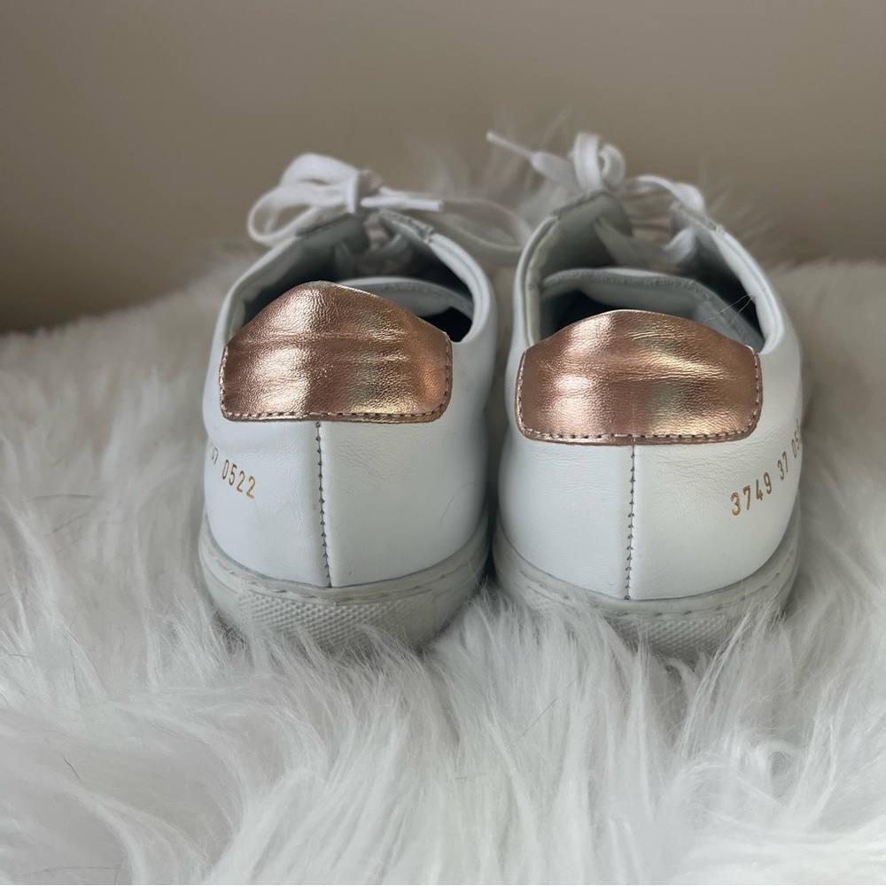 Common Projects Rose Gold & White Achilles Sneaker Size 37- fits an 8 - Picture 5 of 10